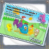 ARTE CONVITE INFANTIL GALINHA PINTADINHA H