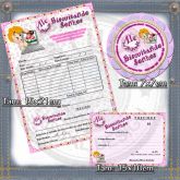 Kit Bloco Pedidos + Bloco Recibos + Tag Flor