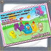 ARTE CONVITE INFANTIL GALINHA PINTADINHA M